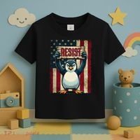 Penguin Resist Penguins Protest Against Tariffs Toddler T-Shirt thumb 3