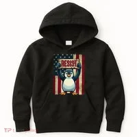 Penguin Resist Penguins Protest Against Tariffs Kids Hoodie thumb 0