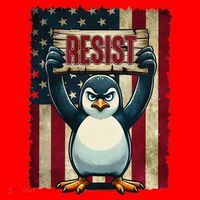 Penguin Resist Penguins Protest Against Tariffs Santa Hat thumb 1