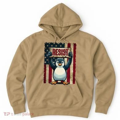 Penguin Resist Penguins Protest Against Tariffs Hoodie