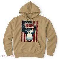 Penguin Resist Penguins Protest Against Tariffs Hoodie thumb 0