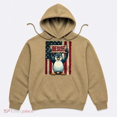 Penguin Resist Penguins Protest Against Tariffs Hoodie