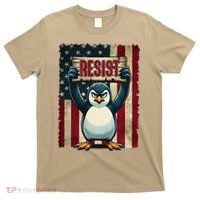 Penguin Resist Penguins Protest Against Tariffs T-Shirt thumb 0