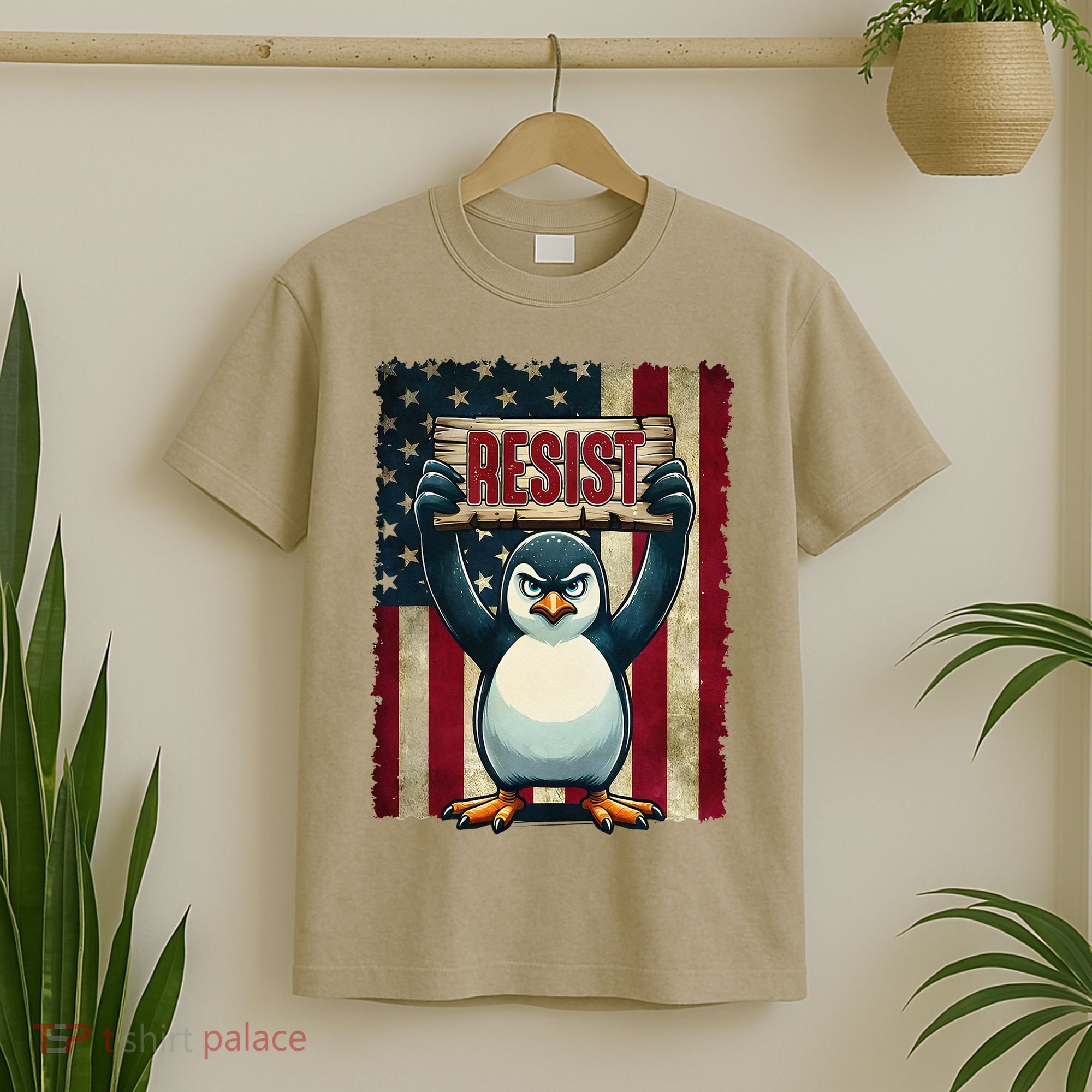 Penguin Resist Penguins Protest Against Tariffs T-Shirt