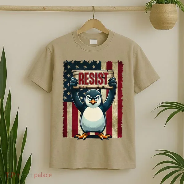 Penguin Resist Penguins Protest Against Tariffs T-Shirt