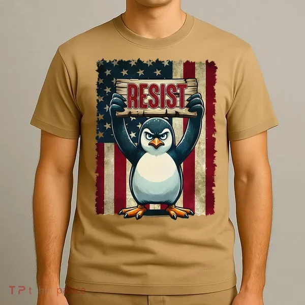 Penguin Resist Penguins Protest Against Tariffs T-Shirt