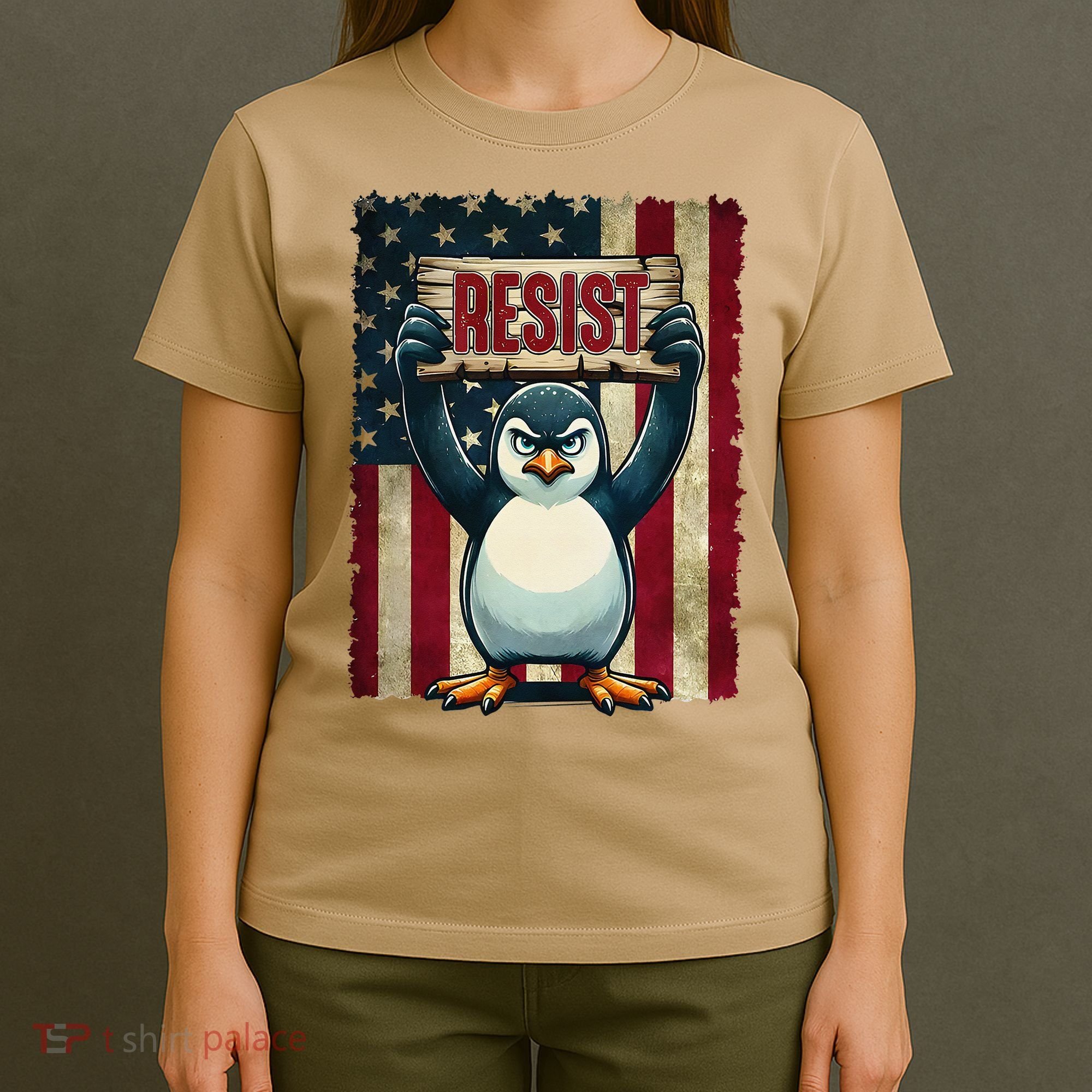 Penguin Resist Penguins Protest Against Tariffs T-Shirt
