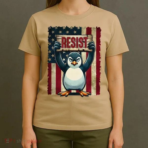 Penguin Resist Penguins Protest Against Tariffs T-Shirt