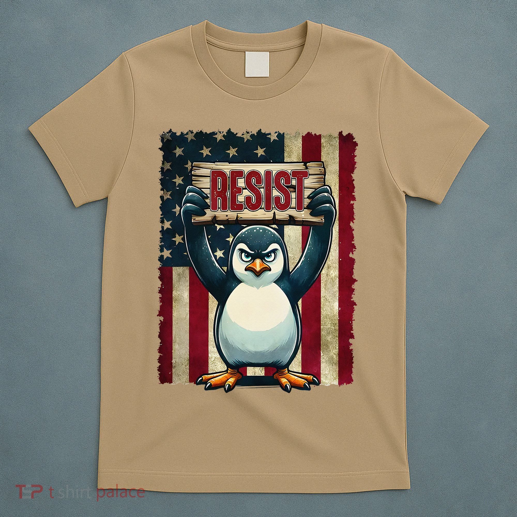 Penguin Resist Penguins Protest Against Tariffs T-Shirt