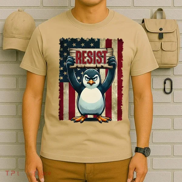 Penguin Resist Penguins Protest Against Tariffs T-Shirt