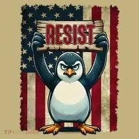 Penguin Resist Penguins Protest Against Tariffs T-Shirt thumb 7