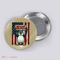 Penguin Resist Penguins Protest Against Tariffs Button thumb 0