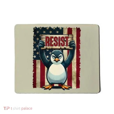 Penguin Resist Penguins Protest Against Tariffs Mousepad