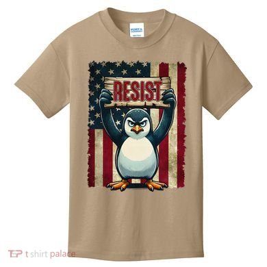 Penguin Resist Penguins Protest Against Tariffs Kids T-Shirt