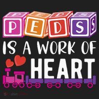 Pediatrician RN Pediatric Nurse PEDS Is A Work Of Heart Women's Sweatshirt thumb 2