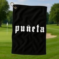 Puerto Rico Puñeta Text Golf Towel thumb 1