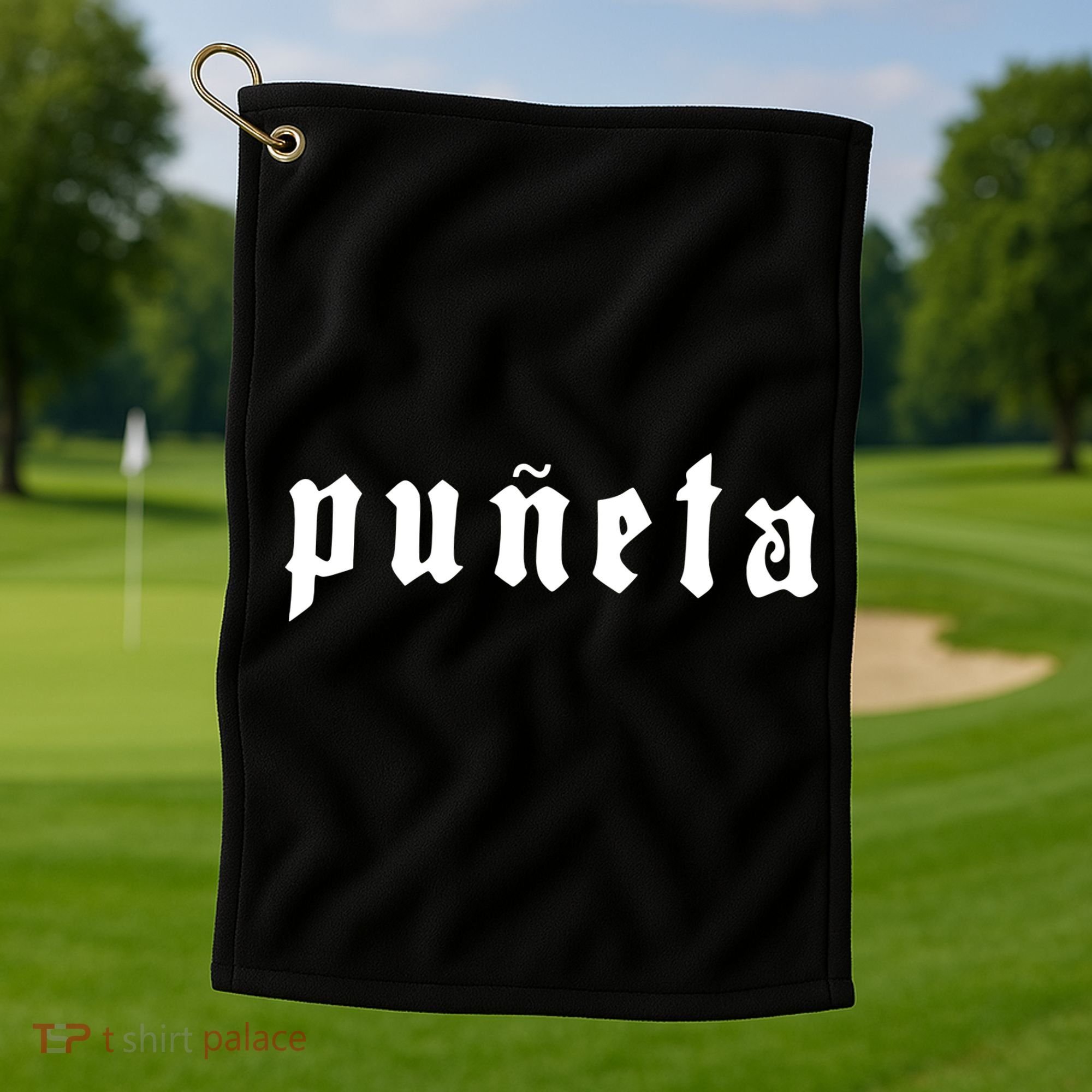 Puerto Rico Puñeta Text Golf Towel