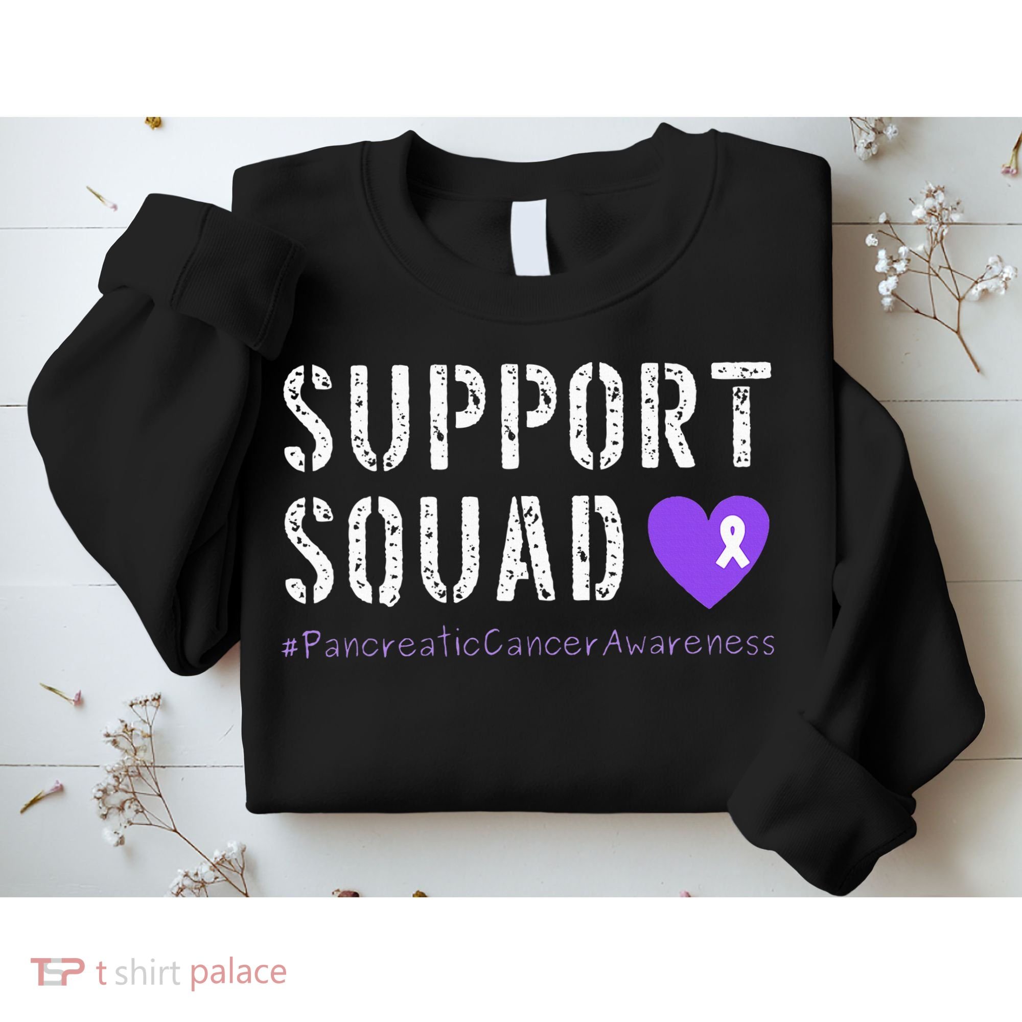 Purple Ribbon Pancreatic Cancer Awareness Sweatshirt