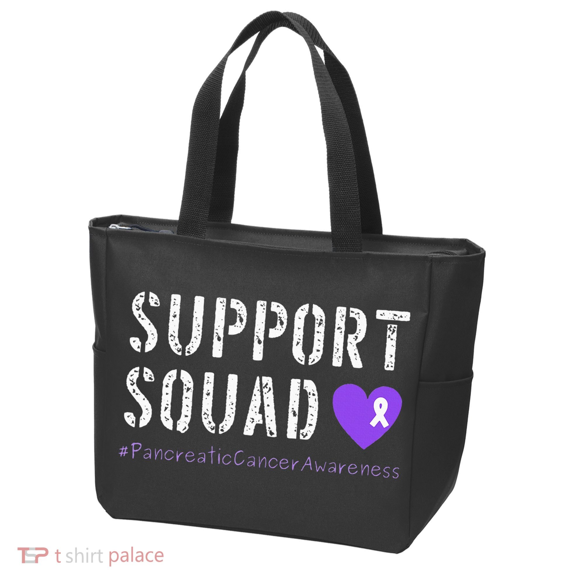 Purple Ribbon Pancreatic Cancer Awareness Tote Bag