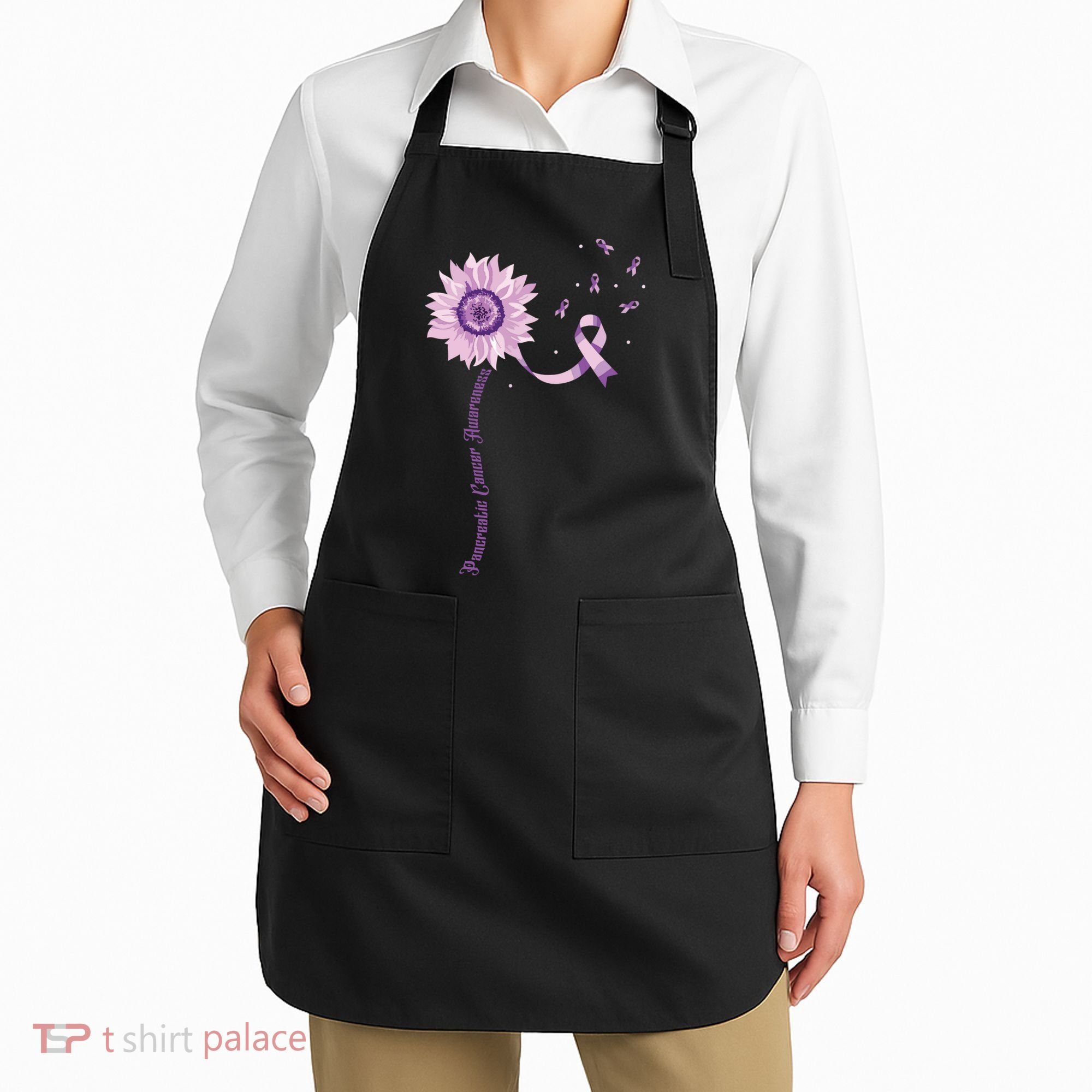 Purple Ribbon Pancreatic Cancer Awareness Apron
