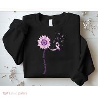 Purple Ribbon Pancreatic Cancer Awareness Sweatshirt thumb 2