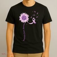 Purple Ribbon Pancreatic Cancer Awareness T-Shirt thumb 3