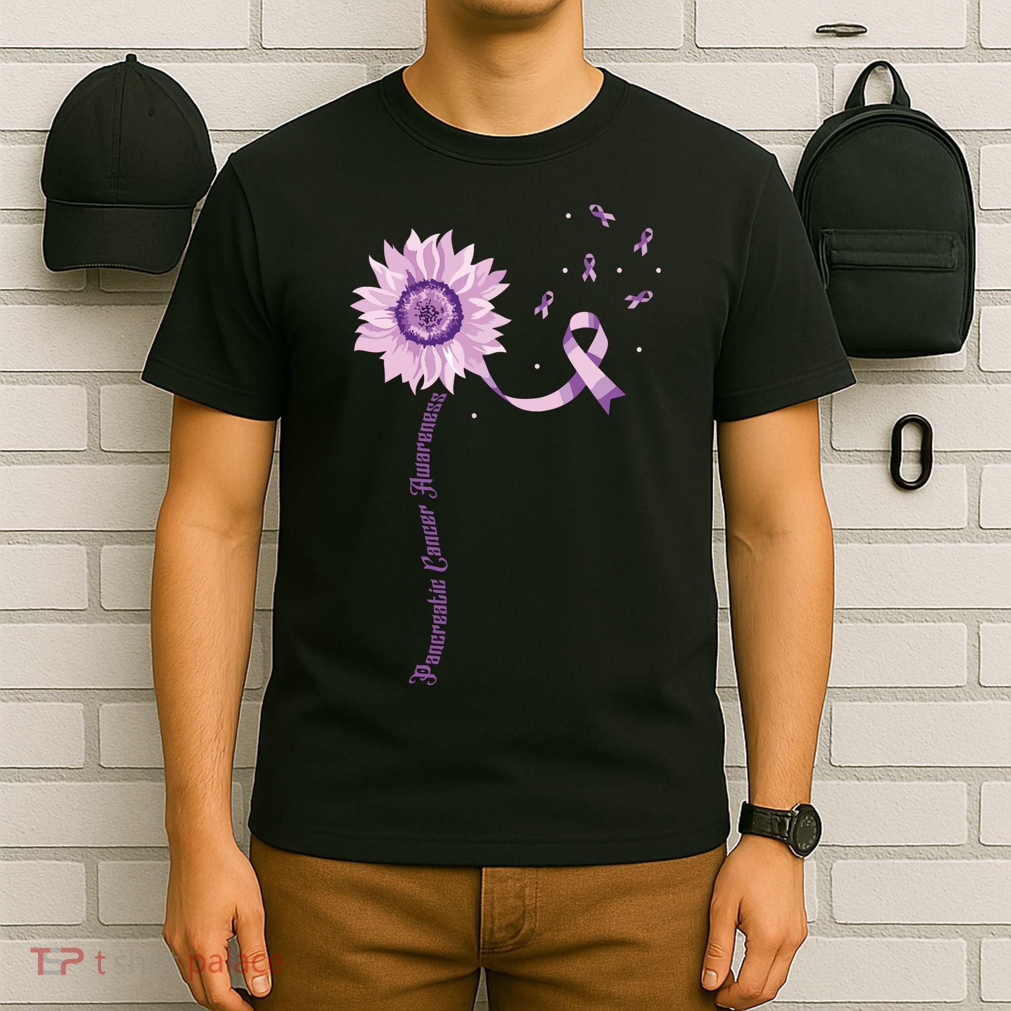 Purple Ribbon Pancreatic Cancer Awareness T-Shirt