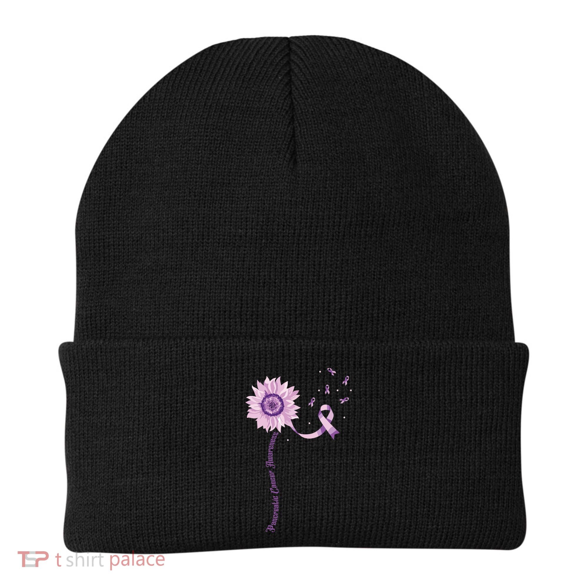 Purple Ribbon Pancreatic Cancer Awareness Beanie