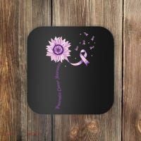Purple Ribbon Pancreatic Cancer Awareness Coaster thumb 0