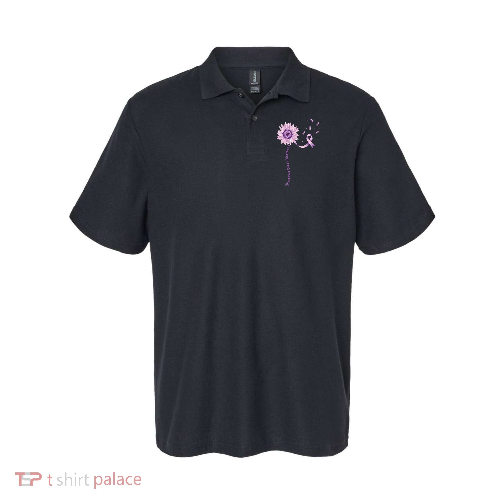 Purple Ribbon Pancreatic Cancer Awareness Polo