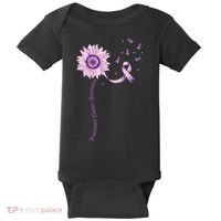 Purple Ribbon Pancreatic Cancer Awareness Baby Bodysuit thumb 0