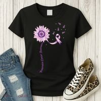 Purple Ribbon Pancreatic Cancer Awareness Women's T-Shirt thumb 3