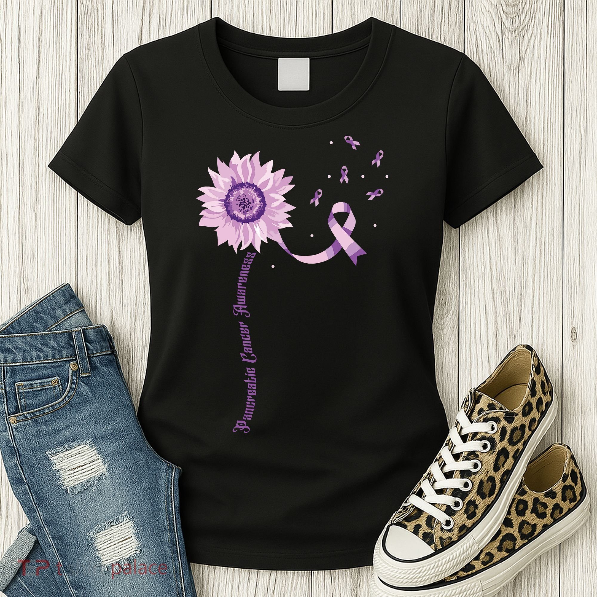 Purple Ribbon Pancreatic Cancer Awareness Women's T-Shirt