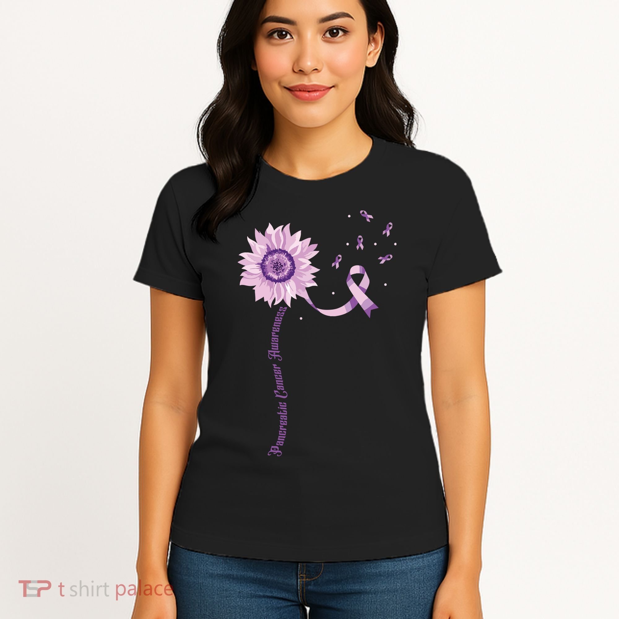 Purple Ribbon Pancreatic Cancer Awareness Women's T-Shirt