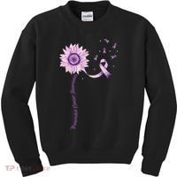Purple Ribbon Pancreatic Cancer Awareness Kids Sweatshirt thumb 0