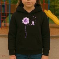 Purple Ribbon Pancreatic Cancer Awareness Kids Hoodie thumb 3