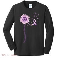 Purple Ribbon Pancreatic Cancer Awareness Kids Long Sleeve Shirt thumb 0
