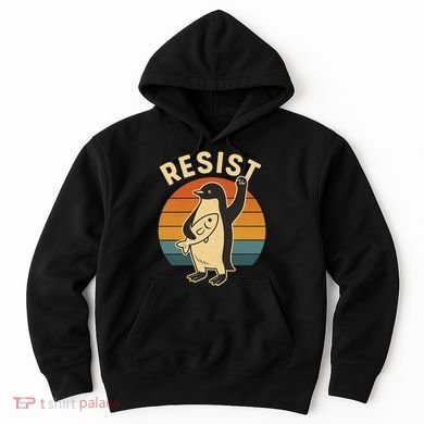 Penguin Resist Protest Against Tariffs Hoodie