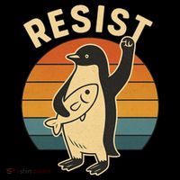 Penguin Resist Protest Against Tariffs Apron thumb 3