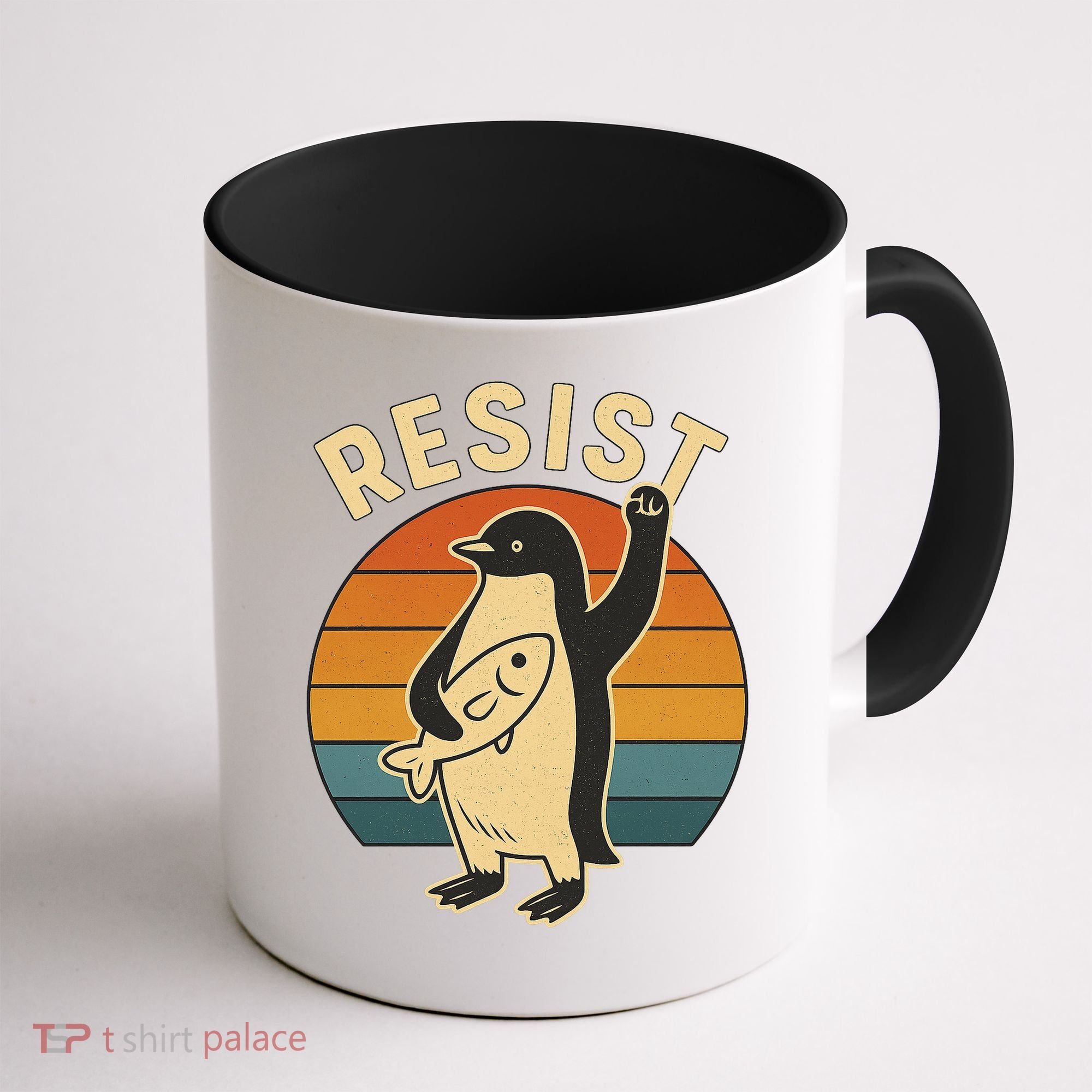 Penguin Resist Protest Against Tariffs Coffee Mug