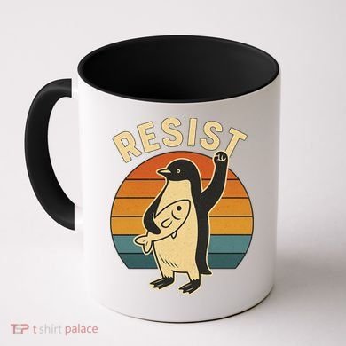 Penguin Resist Protest Against Tariffs Coffee Mug