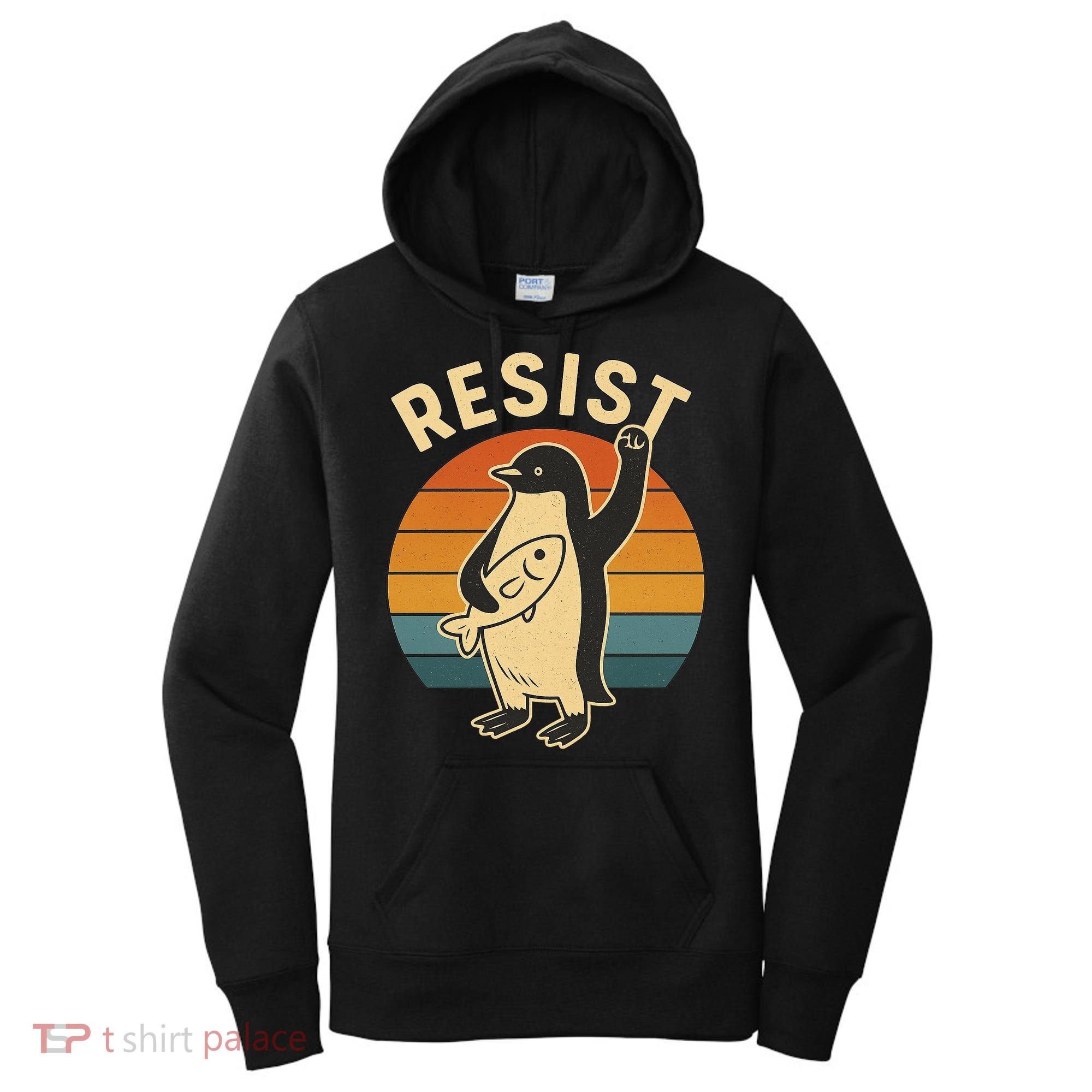Penguin Resist Protest Against Tariffs Women's Hoodie