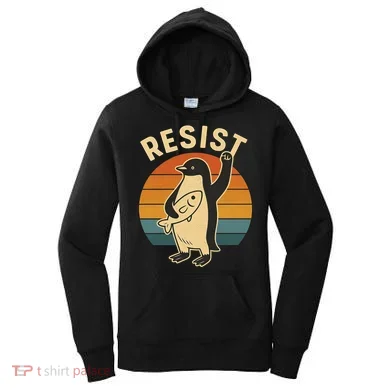Penguin Resist Protest Against Tariffs Women's Hoodie