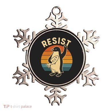 Penguin Resist Protest Against Tariffs Ornament
