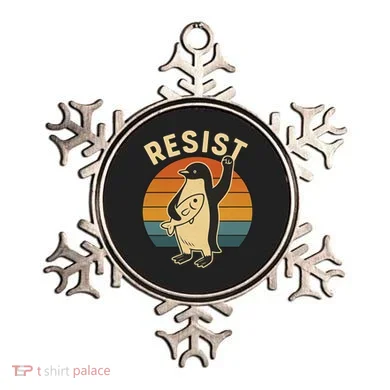 Penguin Resist Protest Against Tariffs Ornament