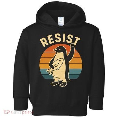Penguin Resist Protest Against Tariffs Toddler Hoodie