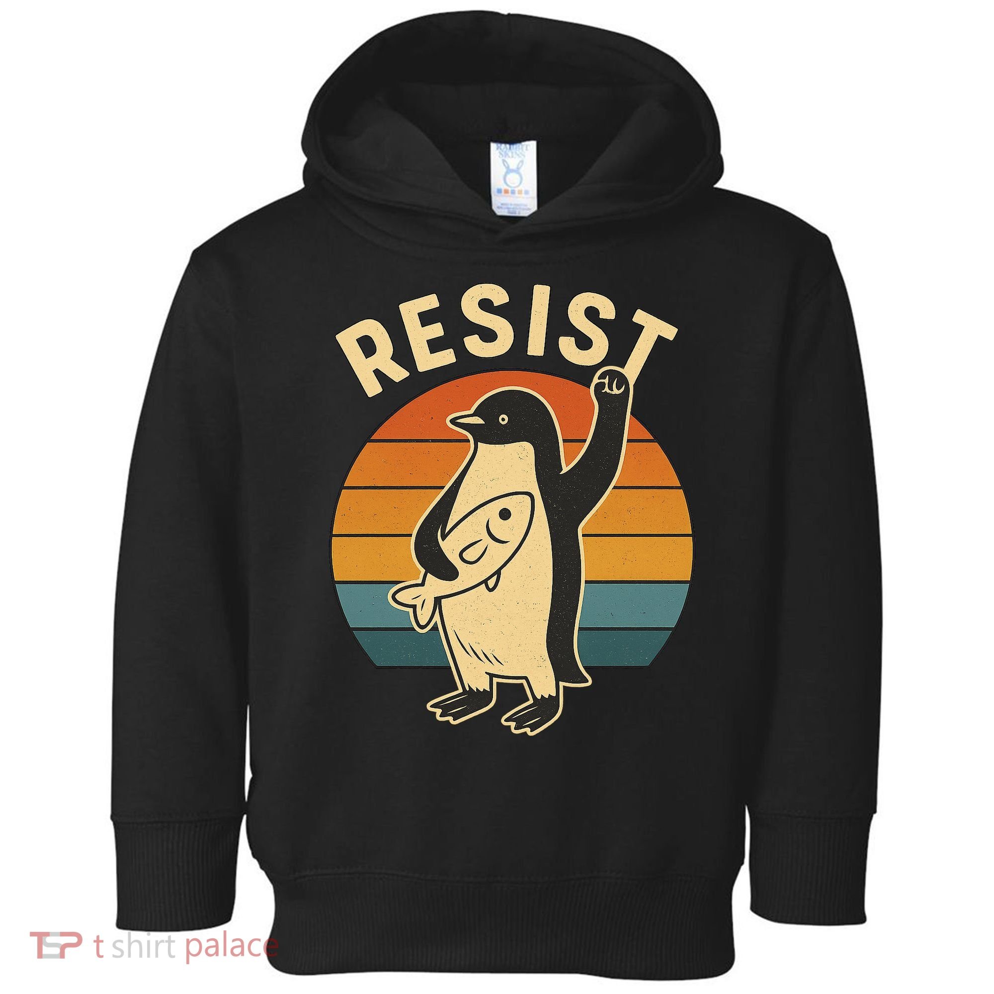 Penguin Resist Protest Against Tariffs Toddler Hoodie