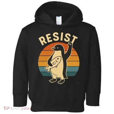 Penguin Resist Protest Against Tariffs Toddler Hoodie