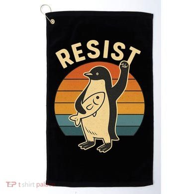 Penguin Resist Protest Against Tariffs Golf Towel
