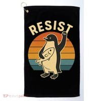 Penguin Resist Protest Against Tariffs Golf Towel thumb 0